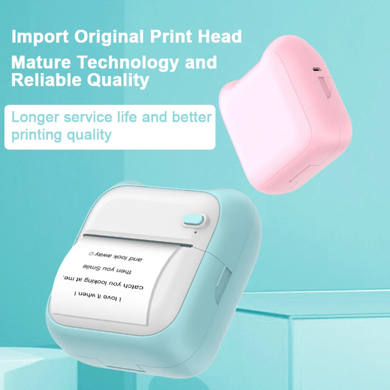 Mini Pocket Printer Thermal Portable Label Printer Machine Compatible With iOS Android Student Smart Error Organiser Printer