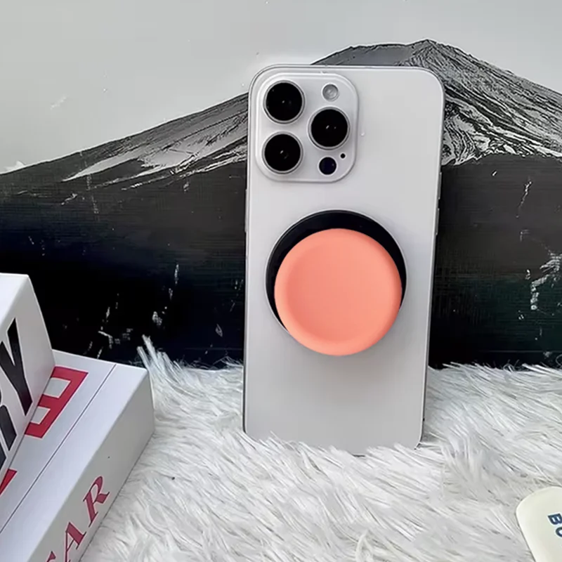 18 لونًا من قبضة الهاتف المغناطيسية مع غطاء سيليكون ملون معكرون مناسب للهواتف الذكية لهواتف iPhone/Samsung