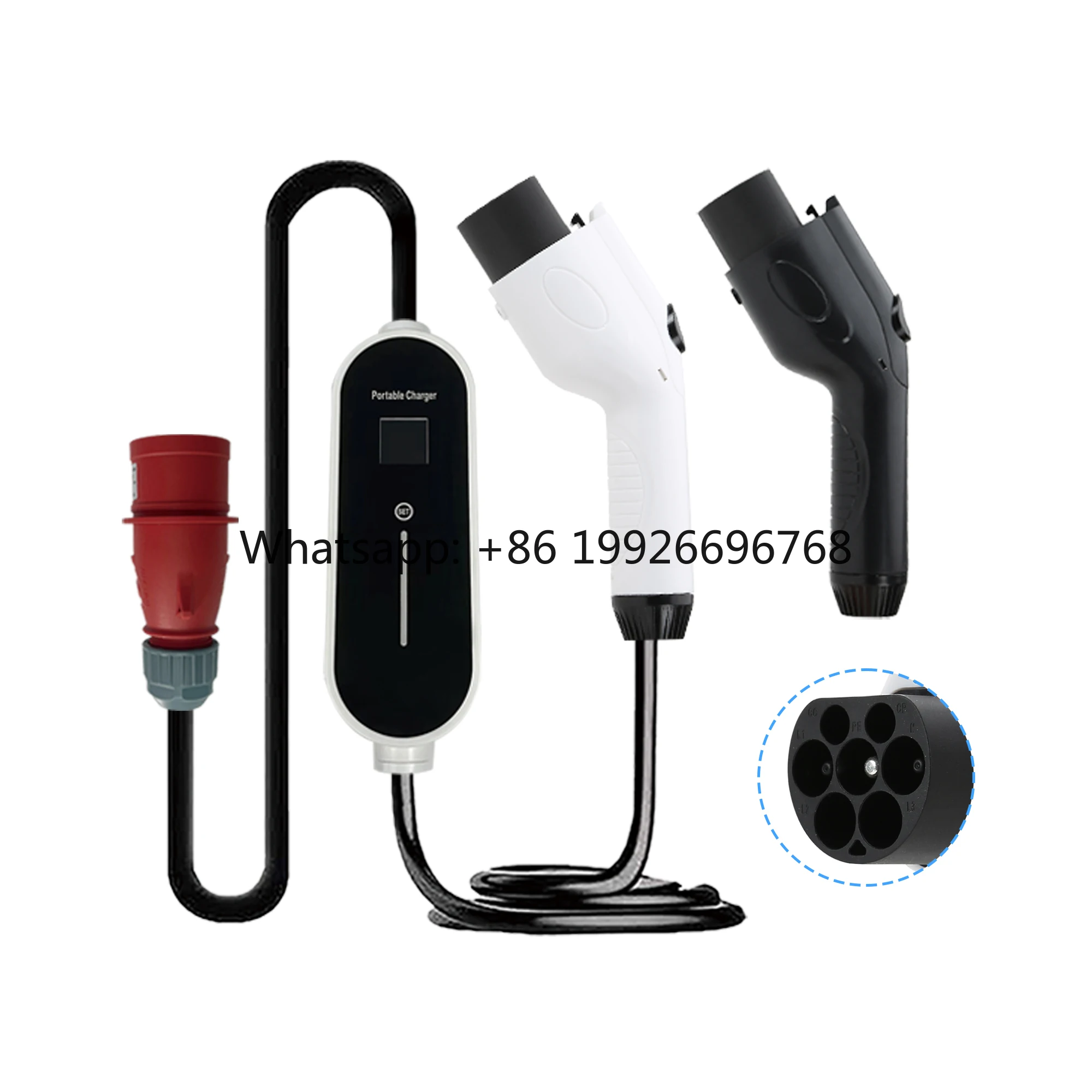 

3phase 16a 11kw GB/T Charger 22kw 32a Station OLCD Screen Car Manufacture 11kw 3 Phase Portable Ev Charger