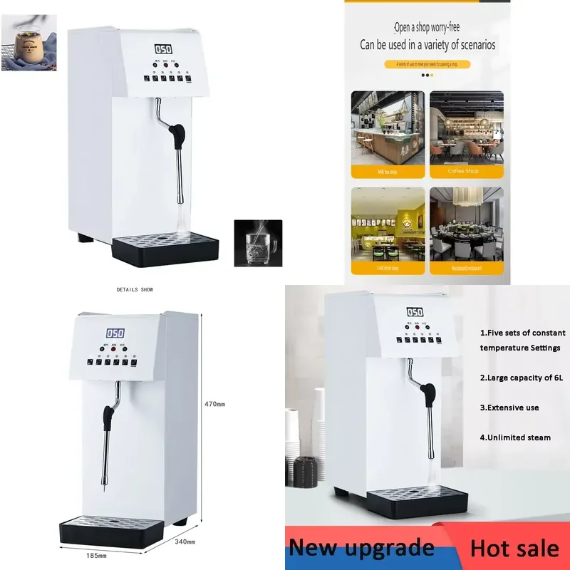 Commercial Milk Frother 220V 2500W Espresso Coffee Milk Foam Machine Steamer with LED Display for Coffee Shop