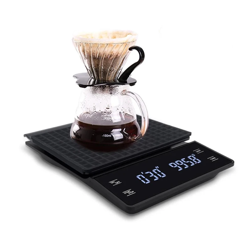 

3kg/0.1g Electronic Coffee Scale with Timer Precision LED Display Digital Weighting Scales Weight Balance Kitchen Measuring Tool