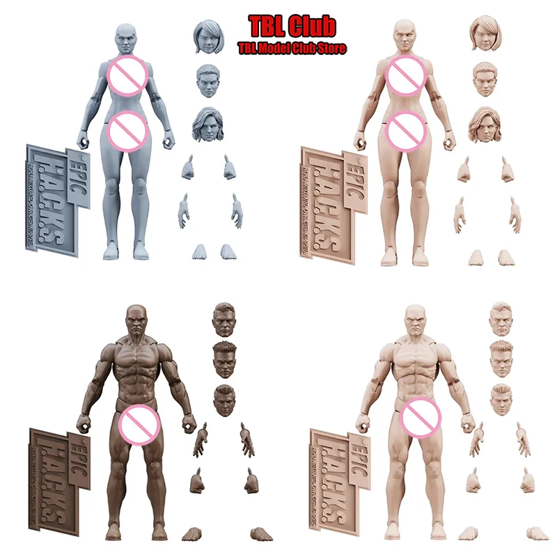 

1/12 Scale 3 Colors Selectable Movable Dolls Flexible Female/Male Body With 4 Heads Sculpt For 6-inch Action Figure Soldier