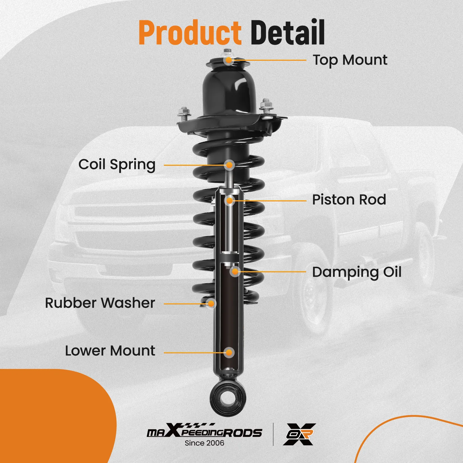 Rear Shock Strut w/ Coil Spring For Toyota Corolla 2014 2015 2016 2017 2018 2019 view 5