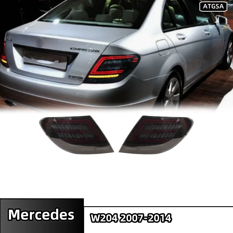 Auto-achterlichten voor Mercedes 07-14 C-klasse W204 achterlichten montage gemodificeerde LED-looplichten