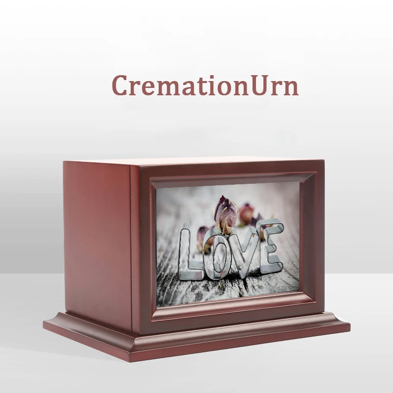 

Funeral Ceremony Suppllies Pet Cremation Urn for Ashes Wooden Burial Supplies Longevity Box Crematorium for Dog Cat Photo Frame