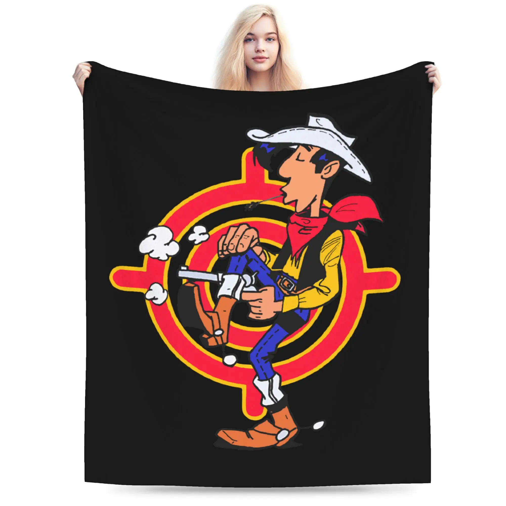 محظوظ لوك بطانية الصوف الديكور مضحك الكرتون متعددة الوظائف فائقة النعومة رمي البطانيات ل أريكة مكتب المفارش #2