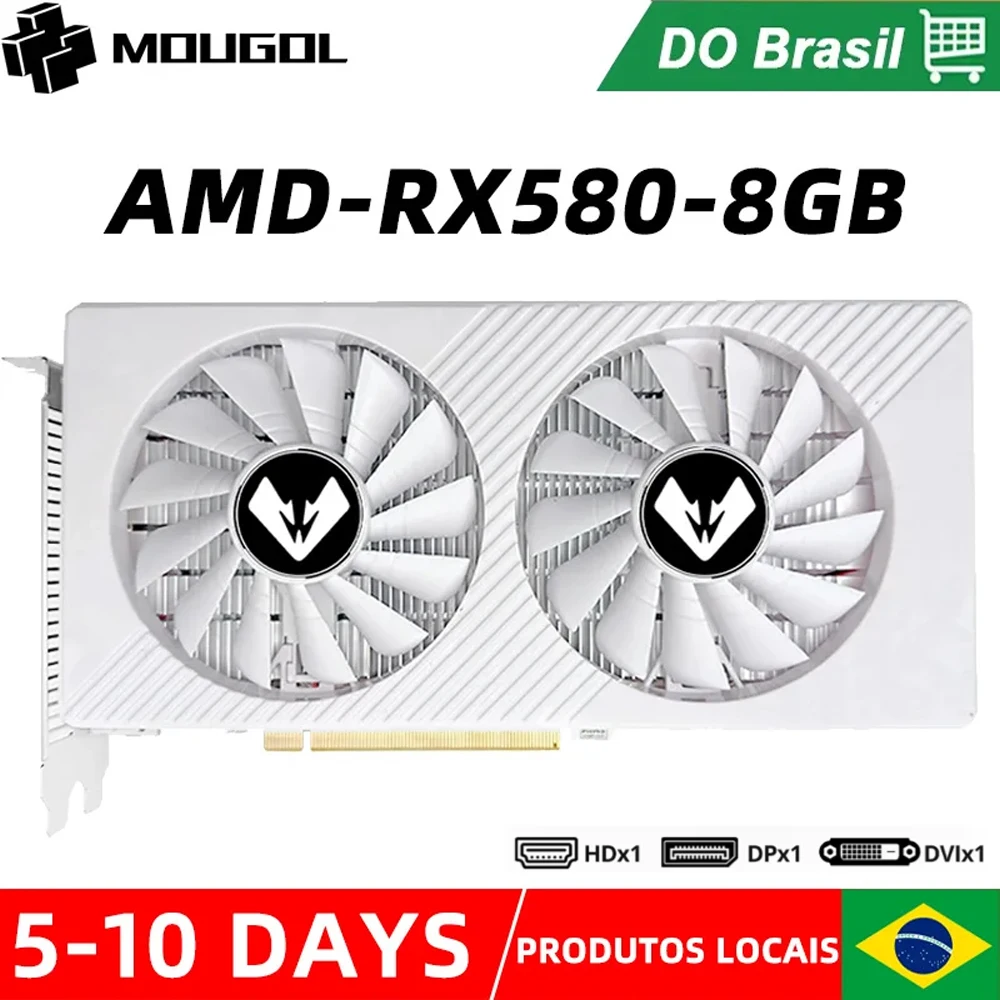 MOUGOL AMD Radeon RX580 8GB Gaming Graphics Card GDDR5 256-bit PCI