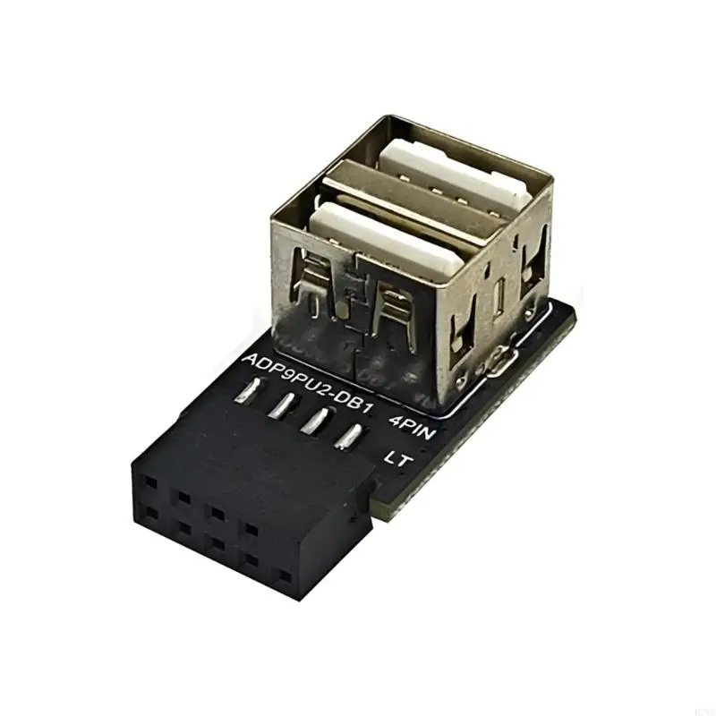 D7YC 9 PIN ĐẾN 2 Cổng Bộ điều hợp USB Đầu nối mạch chủ bên trong 9 PIN đến USB 2.0 Converter cho máy tính để bàn máy tính