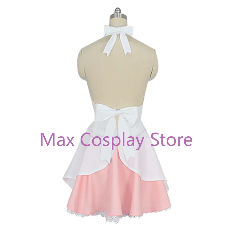 Max Cos Anime Oshino Shinobu Cosplay Costume Woman Lolita White Pink Dress Halloween Custom Made