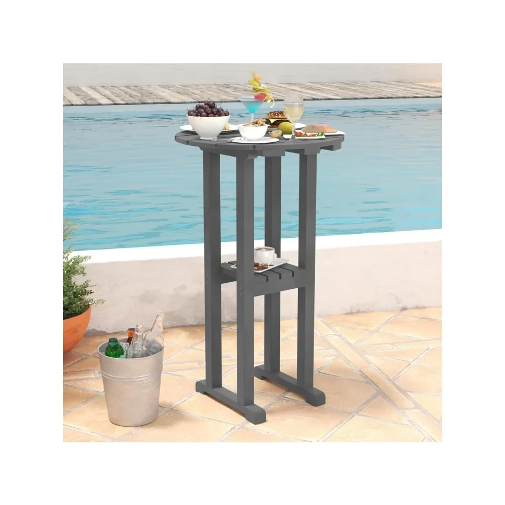 Outdoor 39 Inches Height Adirondack Bar Table - All Weather High Top Bistro Table for Your Patio