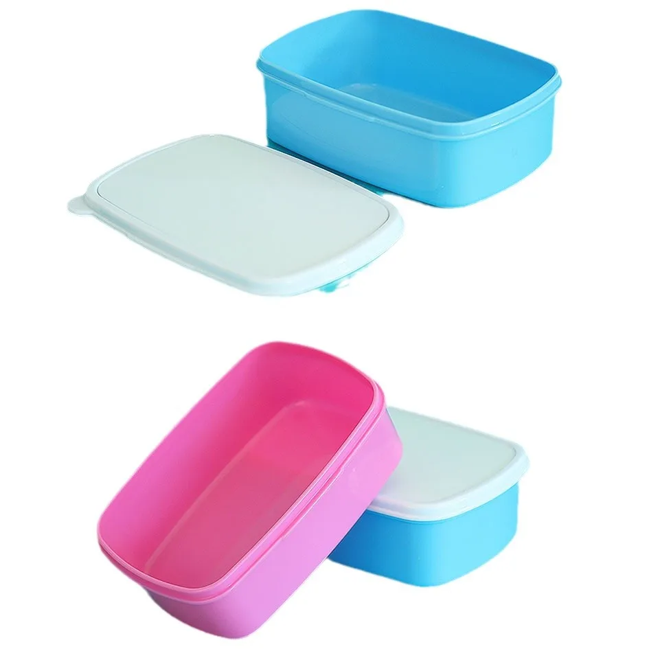 Portable Sublimation Blanks Lunch Box Rectangle Shape Food Container Kids Adults Children Students Office Worker