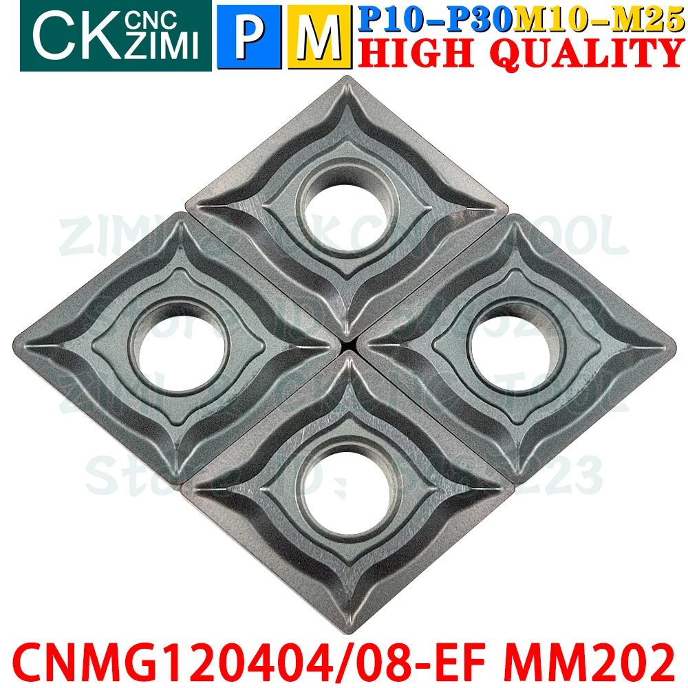 CNMG120404-EF MM202 CNMG120408-EF MM202 Sisipan Karbida Sisipan Pembubutan Eksternal Alat CNMG 1204 CNMG1204 CNC Mekanik Bubut Logam Pembubutan Alat Pemotong