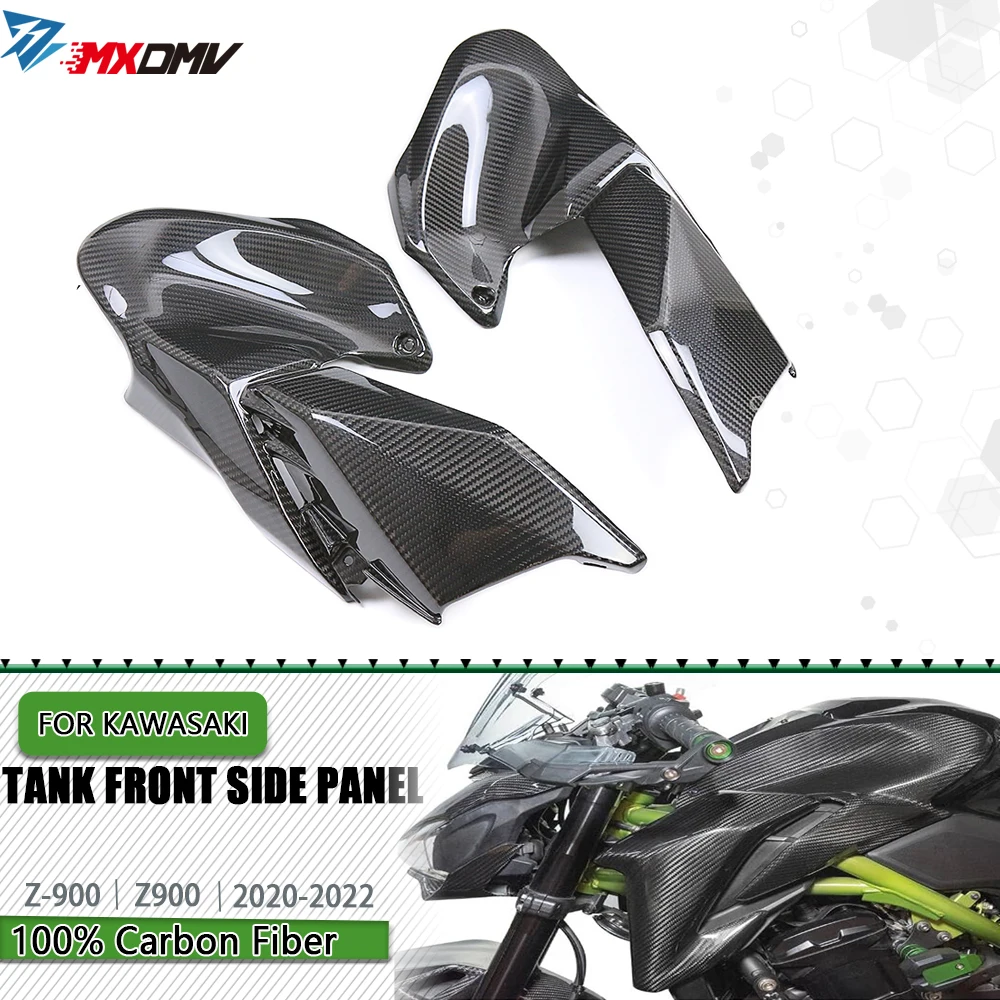 

For Kawasaki Z900 2020 -2022 Carbon Fiber Tank Front Side Panel Trim Cover Fairing Cowl Gas Guard Motorcycle Accessories