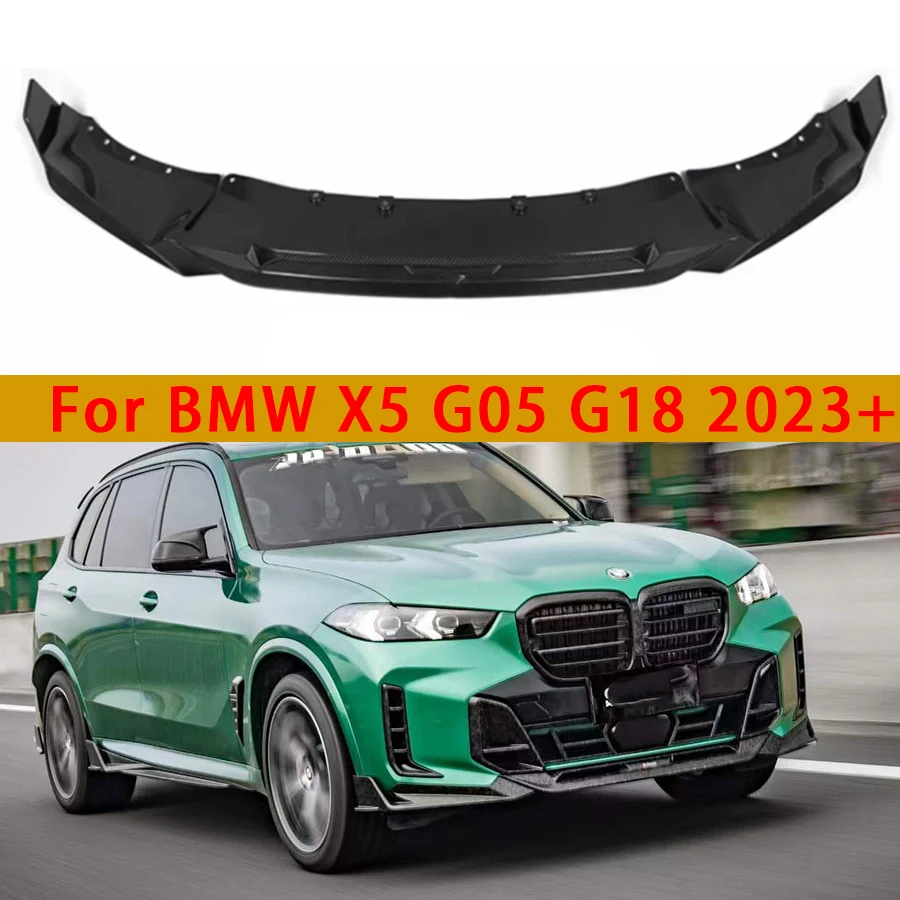 

Передняя губа из углеродного волокна для BMW X5 G05 G18 2023 +, передний бампер, передняя губа, диффузор, передний спойлер для подбородка, автомобильные аксессуары