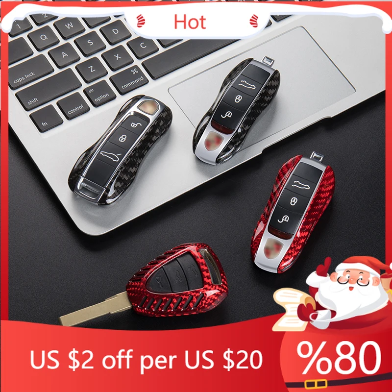 

Горячий чехол для ключей из настоящего углеродного волокна для Porsche 718 911 Carrera 918 Spyder Boxster 981 Cayenne 92A Cayman 981, внутренние наклейки