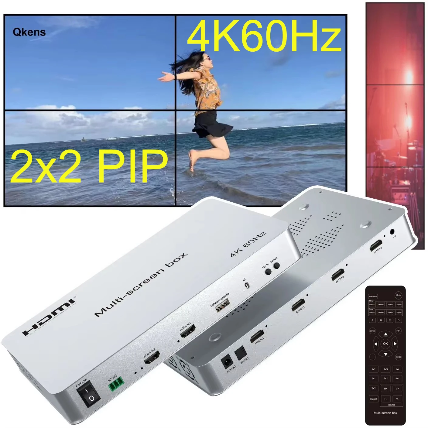 

Мультиэкранная коробка 4K, 60 Гц, 2x2, 3x1, 4x1, 1x2, 1x2, 1x3, 1x4, ТВ-сварщик, контроллер видеостены, 4 ТВ-процессора, изображение, зеркало, PIP