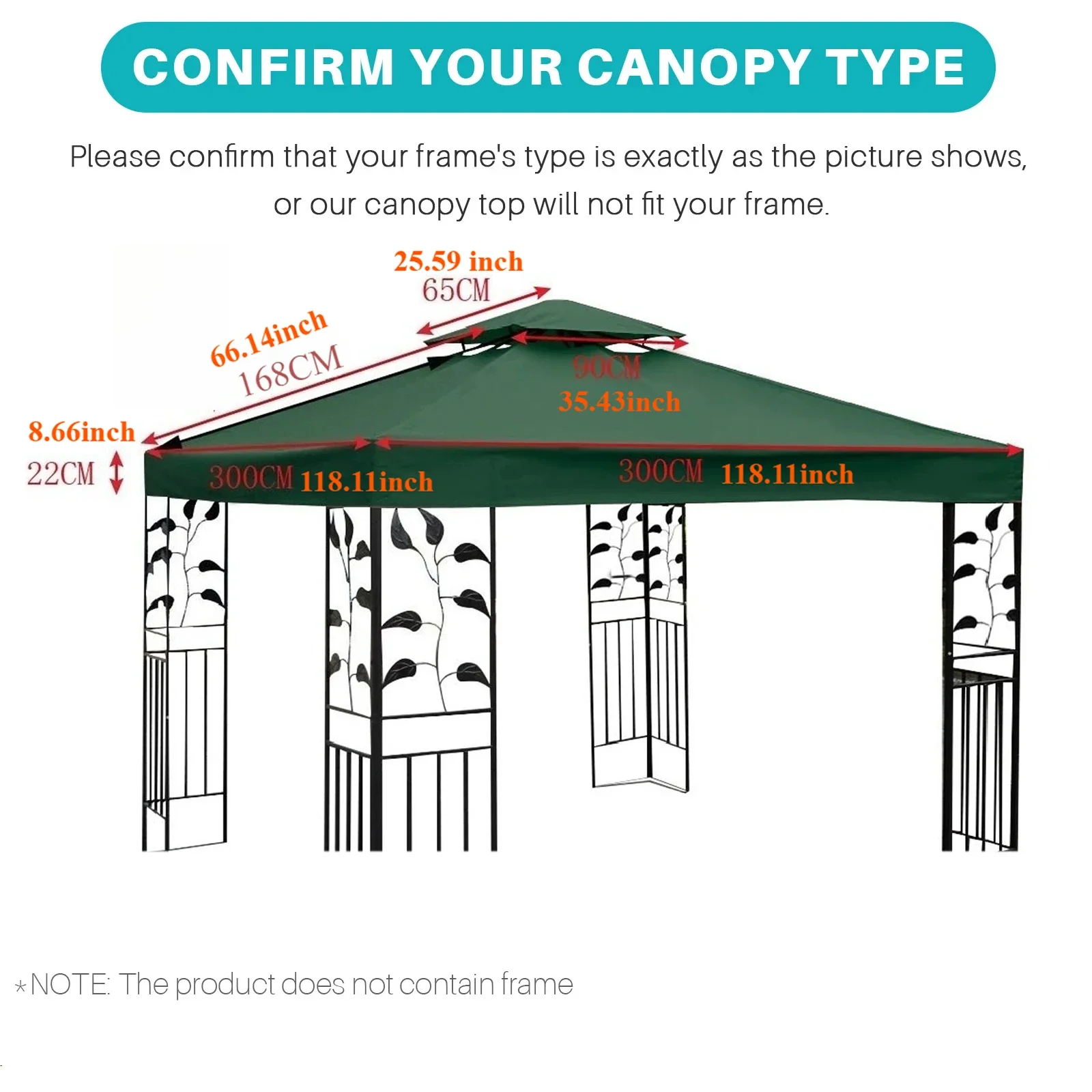 1PC Outdoor Gazebo Replacement Canopy Roof Waterproof UV Protection Sun Shade Sail Shelter Awning for Beach Replace Part 3mx3m