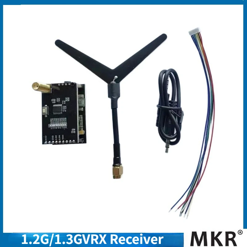 

1.2G 1.3G VRX Receiver Equipped with AV Interface Output 9CH Frequency Band DMR Video Transmitter Receiver FPV Droen Parts Spare