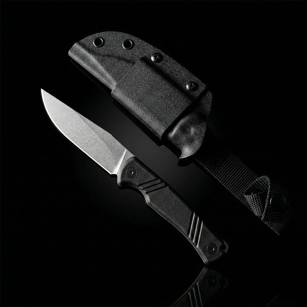 

1089 Outdoor Camping Hiking Fishing Backpacking Straight Knife with Kydex Sheath G10 Handle Jungle Adventure Knives Pocket Tools