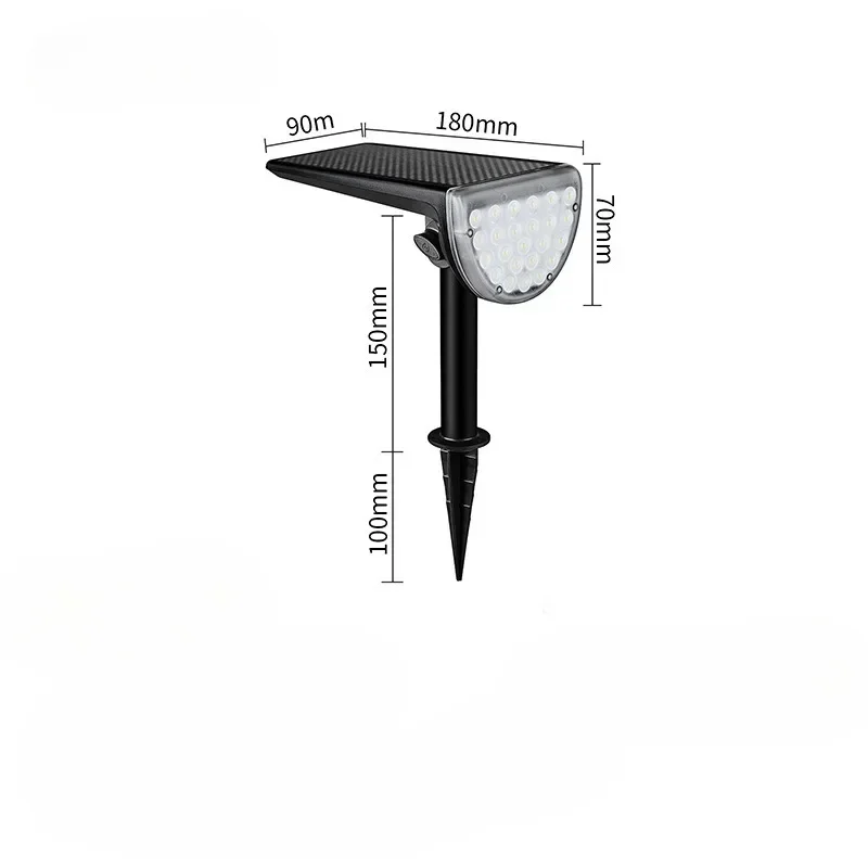 24 Led Solar Powered Lamp Adjustable Solar Spotlight In-Ground IP65 Waterproof Landscape Wall Light Outdoor Lighting