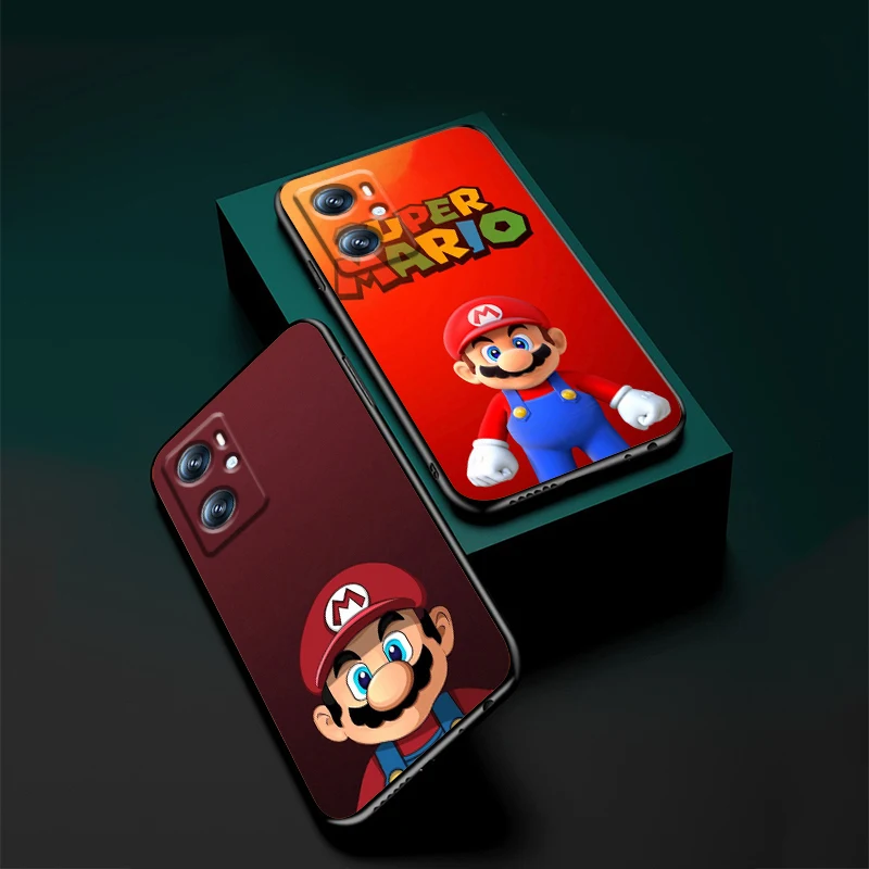 Anime Supers M-Marios Cartoon For OPPO Find X6 X5 X3 A54S A5 A94 A16 A53S A57 A74 A72 A98 A78 A96 A9 5G Black Back Phone Case