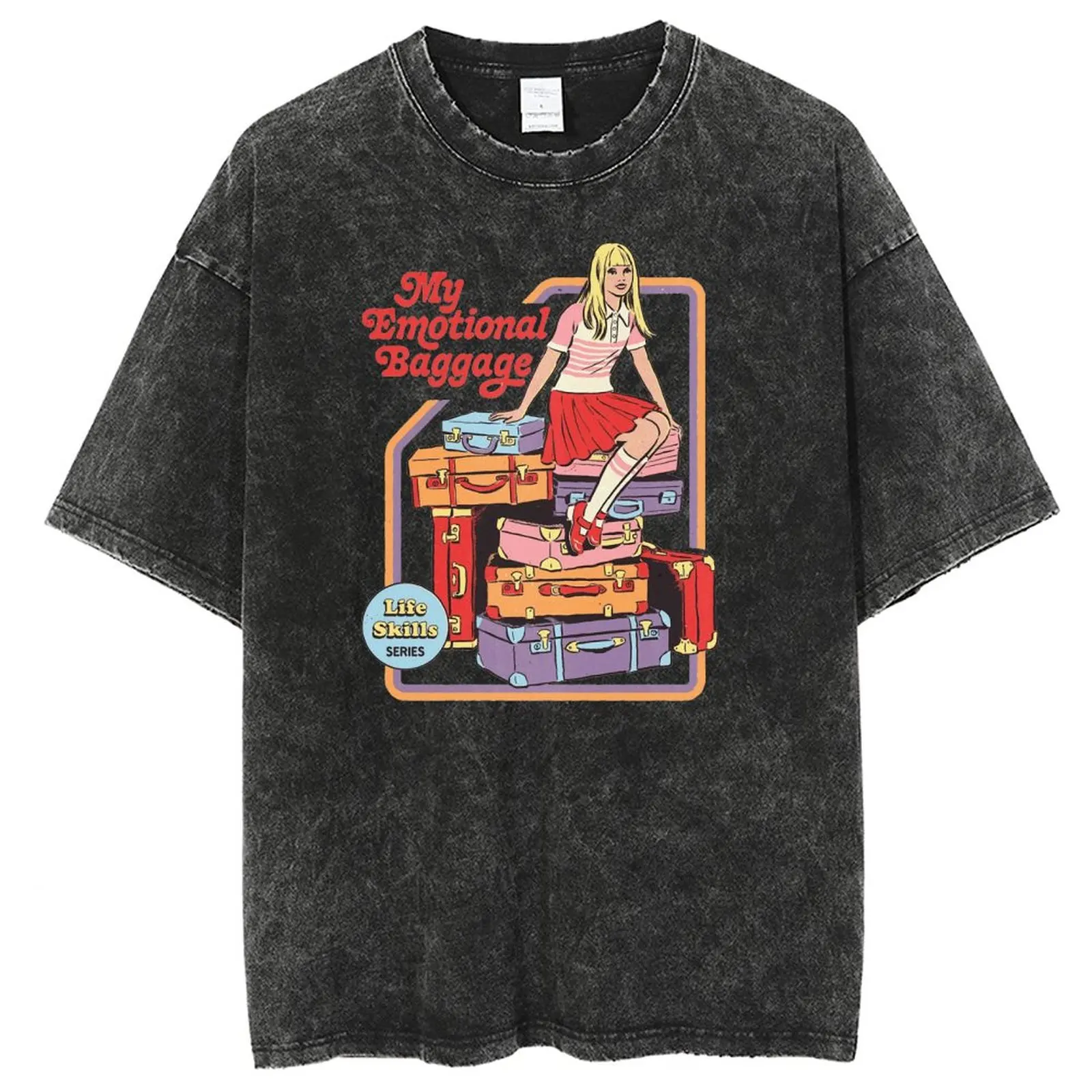 

The Cartoon rinted T Shirt Men, Fashion Tshirt Streetwear, Retro Washed 100% Cotton Tops Tees, Hip Hop For Unisex T-shirts