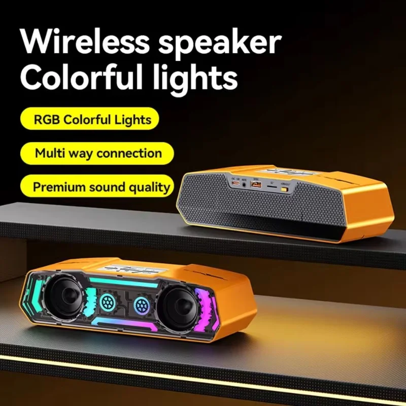 

JY45 Portable AI Bluetooth Speaker RGB Lighting Desktop Family Party TWS Wireless Subwoofer Supports USB Flash Drive TF Card AUX