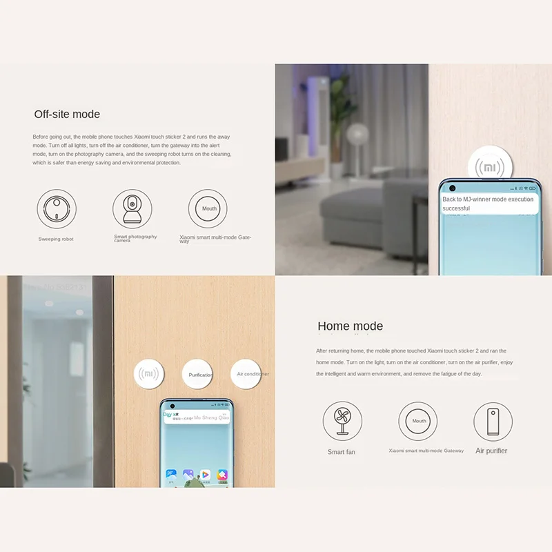 Xiaomi Smart Touch Sensor Smart Scene Music Relay All-around Projection Screen Touch Connect Networking With Mijia App
