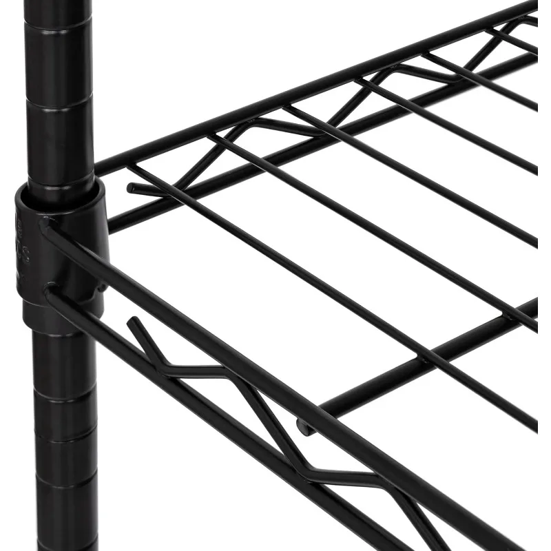 Solid Steel Wire Shelving Storage Unit Adjustable Shelves Organizer Rack, for  Black, 5-Tier, 30" W x 14" D (New Model)