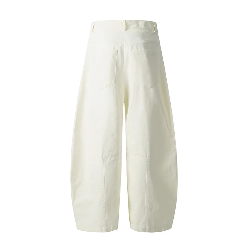 Leopard print handkerchief Decoration Casual Pants Mens Summer High Street Loose Wide leg Scimitar Pants Men Workwear Trousers