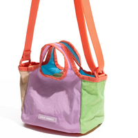 MABULA Patchwork Lightweight Letter Woman Tote Handbag Embroidery Fashion Phone Purse Colorful Nylon Shopping Bag Bolsa Feminina