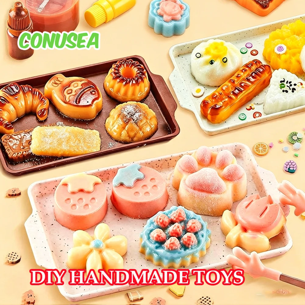 

DIY Crunch Soft Silicone Pinch Food Fidgets Toys Bread Dessert Series Handmade Toys Anti Stress for Girl Kids Children Gifts