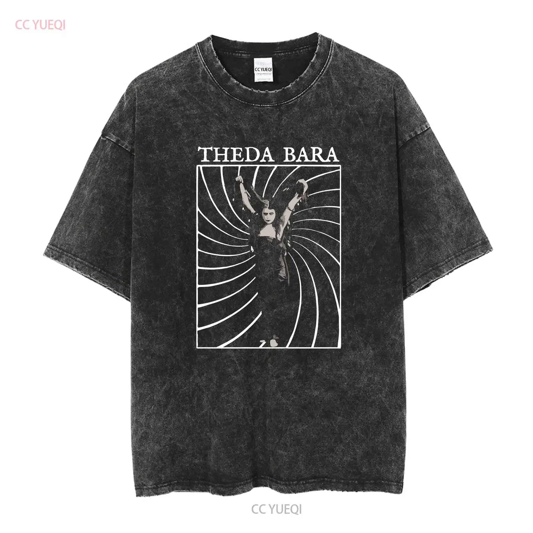 Sin 1915 Theda Bara Femme Fatale Actress T Shirt Vampire Girl Silent Film Gothic Jersey long or short sleeves vintage Washed