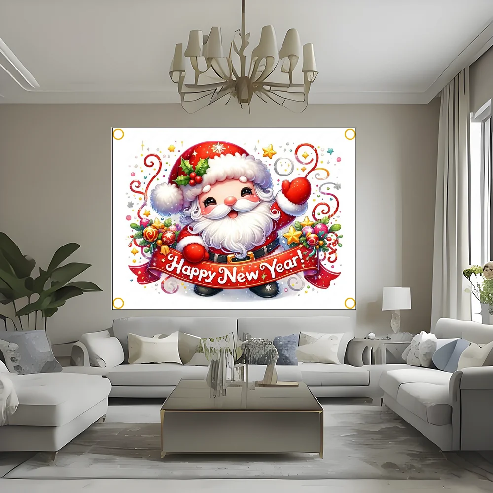 Custom Christmas banners with various sizes of 90x150cm 3x5ft large Christmas decoration flags background banners