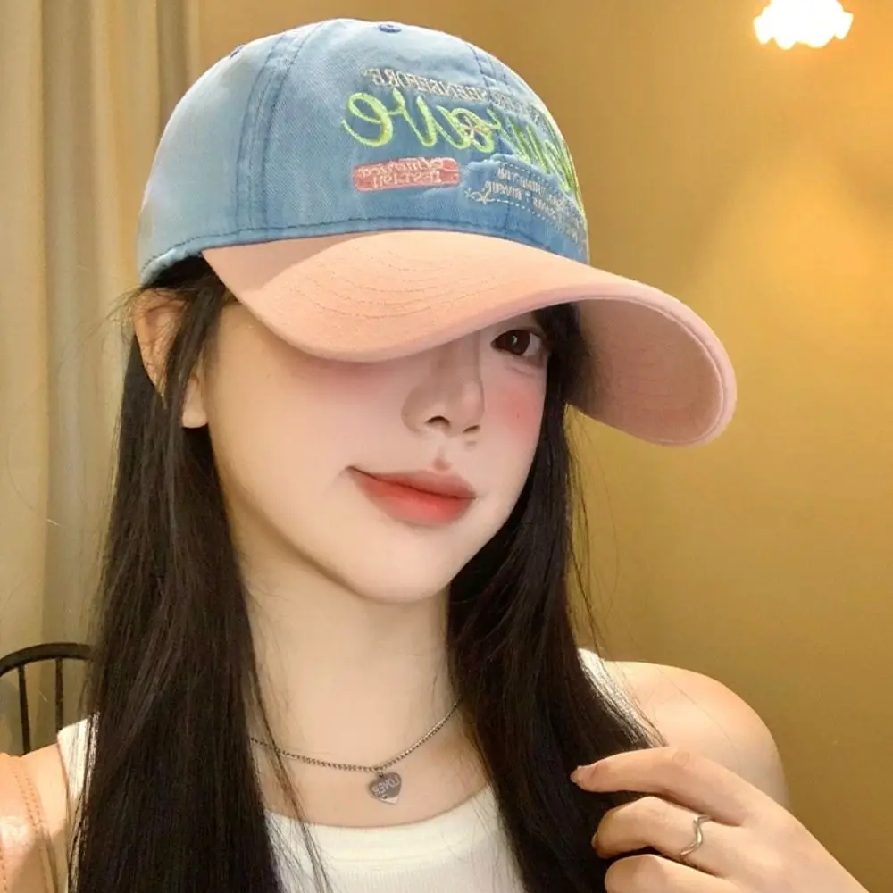 

Trendy Korean Letter Baseball Hat Embroidery Y2k Peaked Cap Denim Visor Snapback Cap Men Women