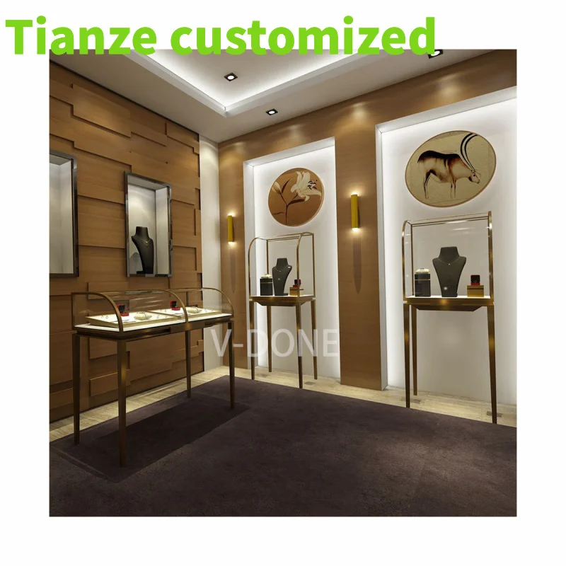 Op Maat Gemaakte Zwitserland Sieraden Horloge Winkel Glazen Showroom Design Sieraden Display Showcase Winkel Toonbank Vitrine Kast Meubel