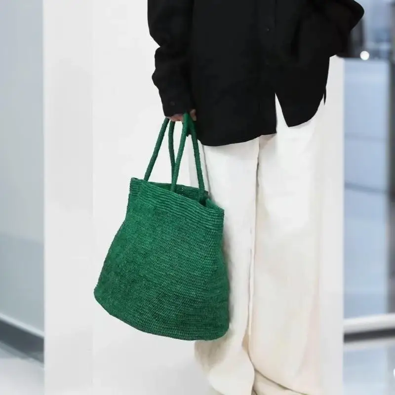 2026 Große handgewebte Raffia-Strohtasche für Damen – Luxuriöse Schultertasche für Freizeit, Sommer, Strand, Reisen und Shopping – Detail 19