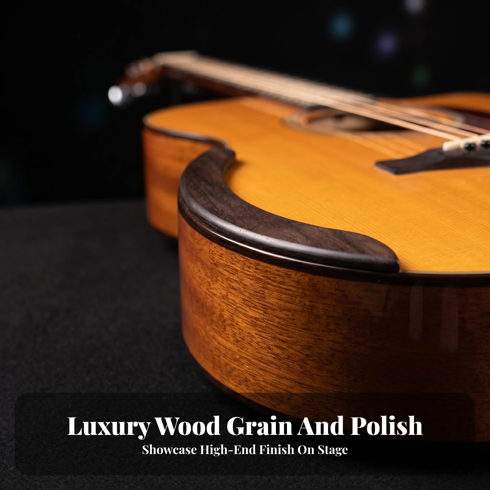Rosewood Guitar Armrest Adhesive Acoustic Guitar Hand Rest Easy to Mount Smooth for Guitarists, Live Performances