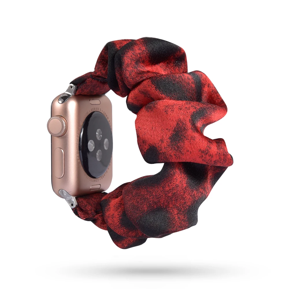 Scrunchie Strap for Apple watch band 44mm 40mm 38mm 42mm 49mm Solo Loop bracelet iWatch series ultra 2 8 9 7 6 SE 5 3 45mm 41mm