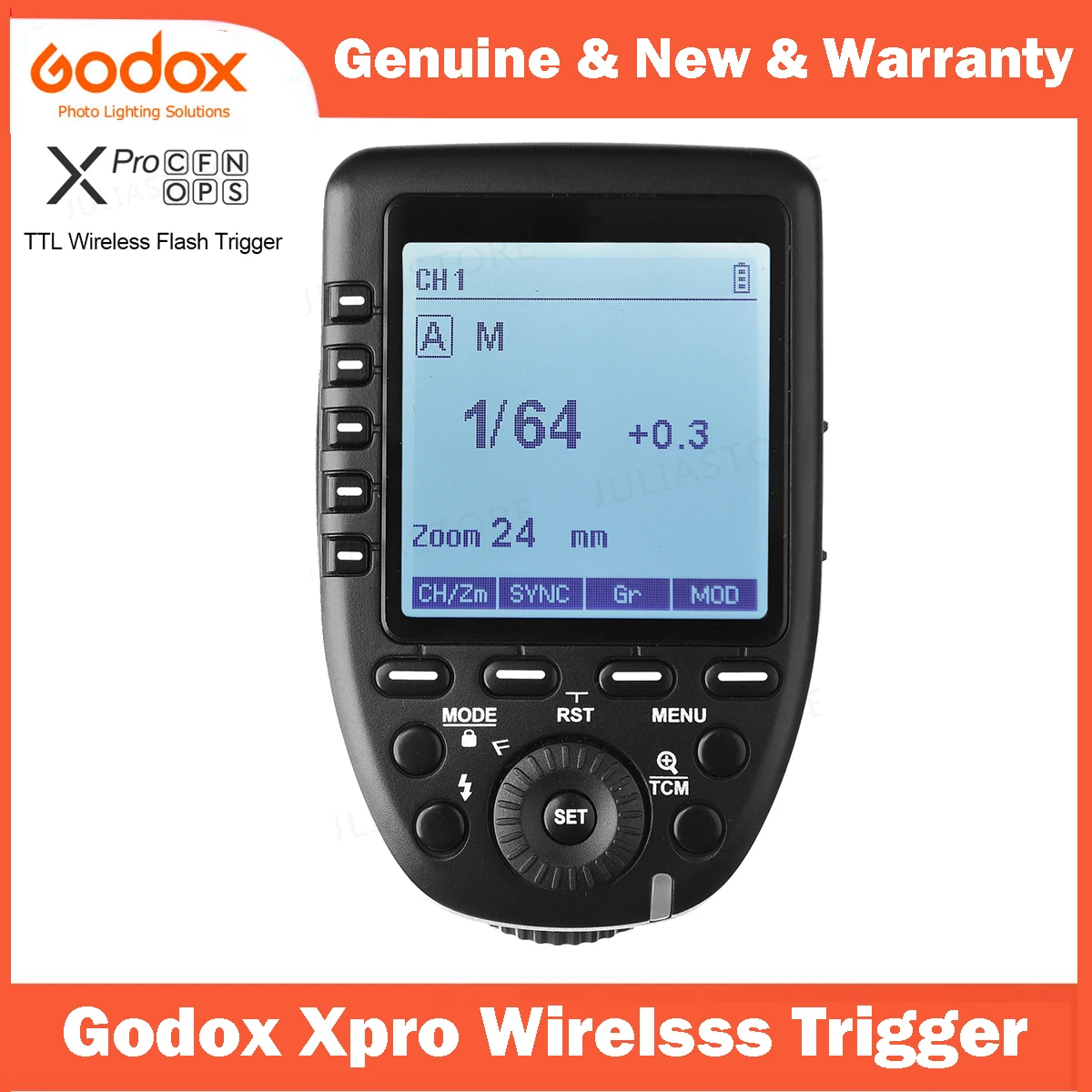 

Godox Xpro TTL Wireless Flash Trigger 1/8000s HSS TTL-Convert-Manual Function Large Screen Slanted for Canon Nikon Sony Olympus