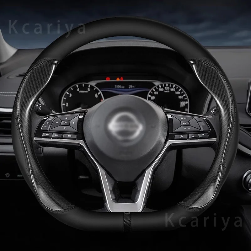 New fashion leather car steering wheel cover For Nissan Kashka J11J10 blade XTrail March Tiida Kick Versa Juke accessories