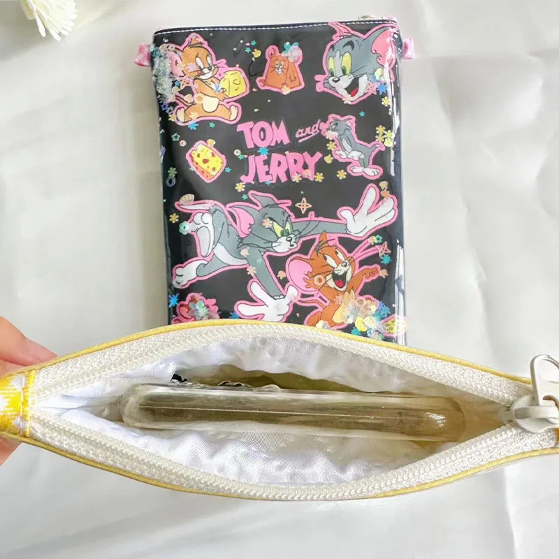 Cute Kawaii Tom and Jerry Storage Bag Messenger Bag The Single Shoulder Bag Printed Waterproof Fabric Birthday Gift For Girls