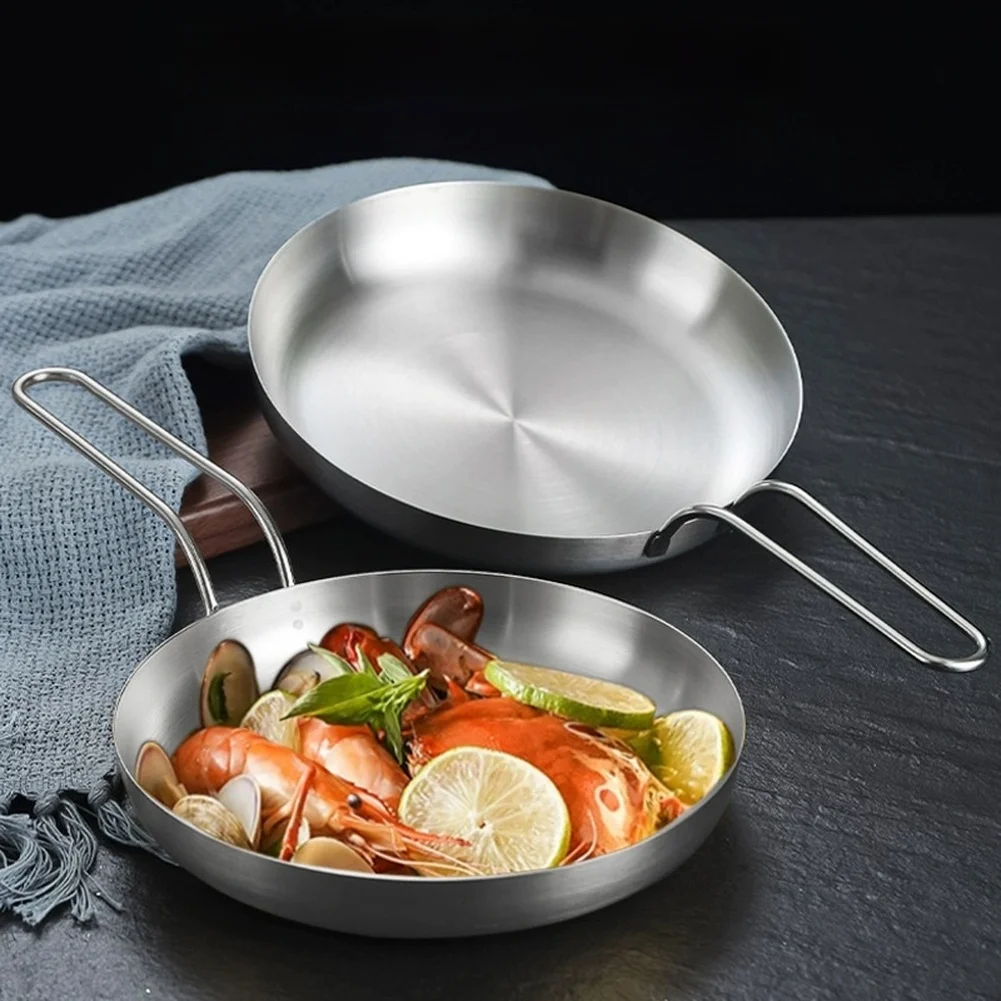 Stainless Steel Fry Pan Constructed from 304 Stainless for Strength Thermal Efficiency and Minimal Food Adhesion