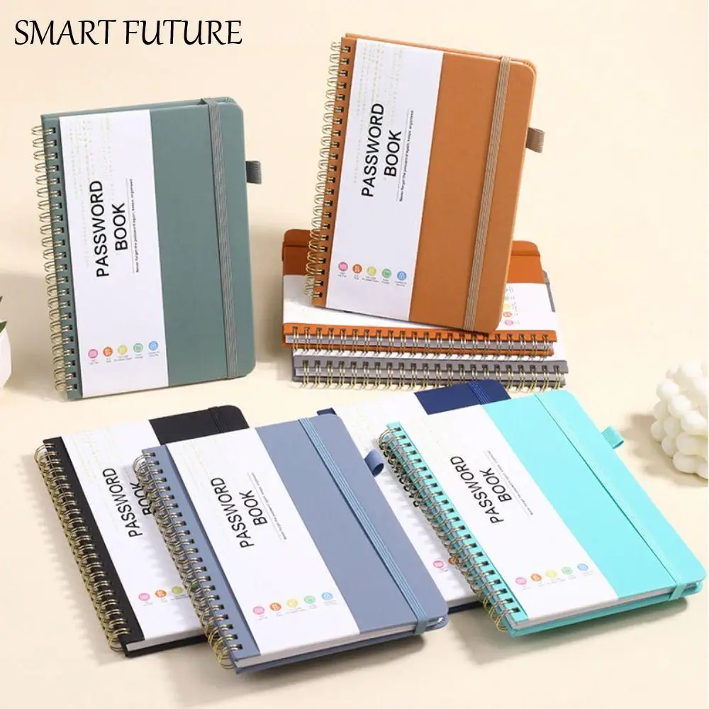 

With Alphabetical Tabs Pocket Password Keeper Book Coil Book with Penholder Password Keeper Notebook Strap Portable