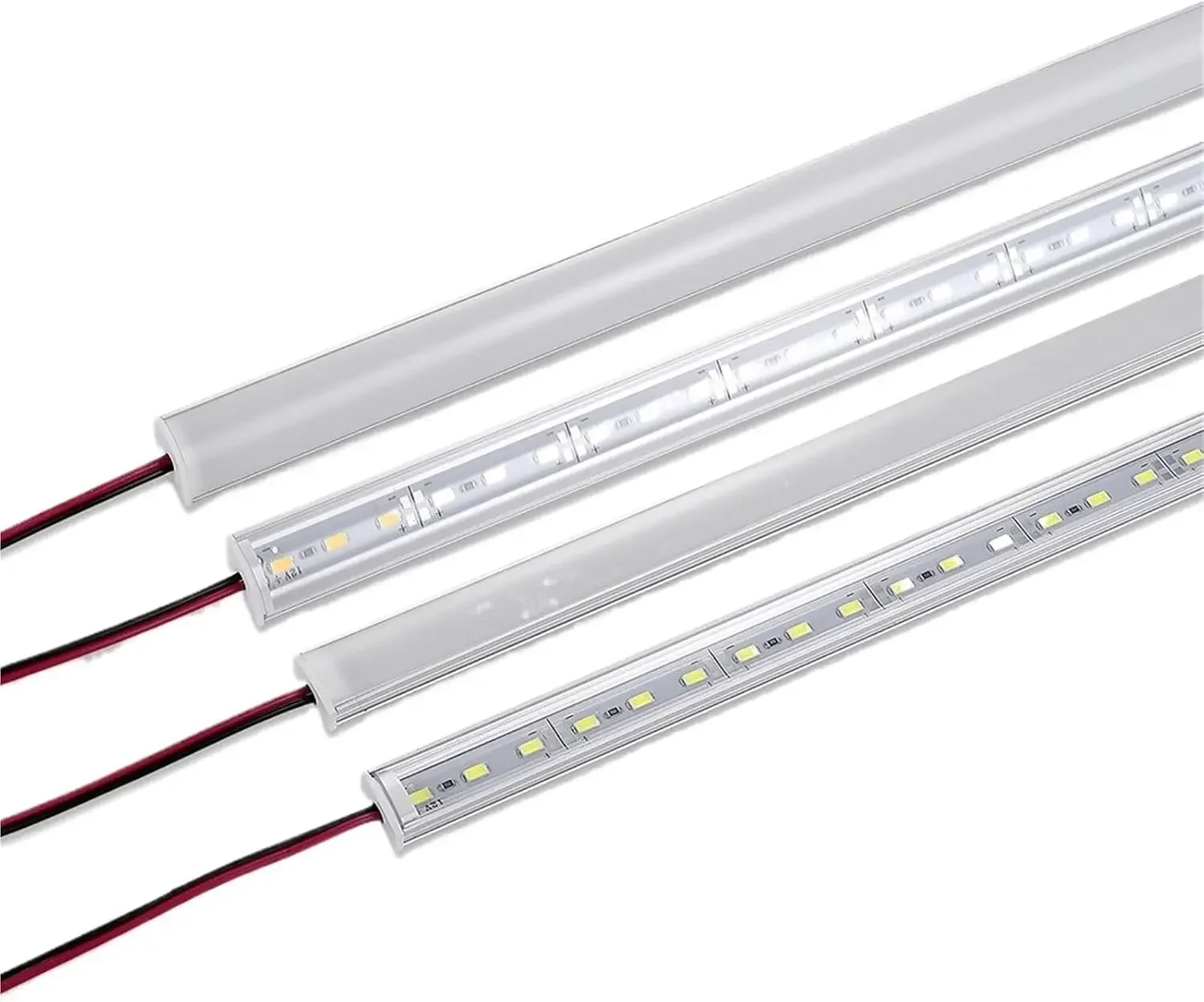 1-20pcs LED Rigid Strip DC12V 50CM 20 inch SMD5730 36LEDs U/V-Shaped Flat LED Aluminum Channel Rigid Strip(20pcs,V Transparent 3