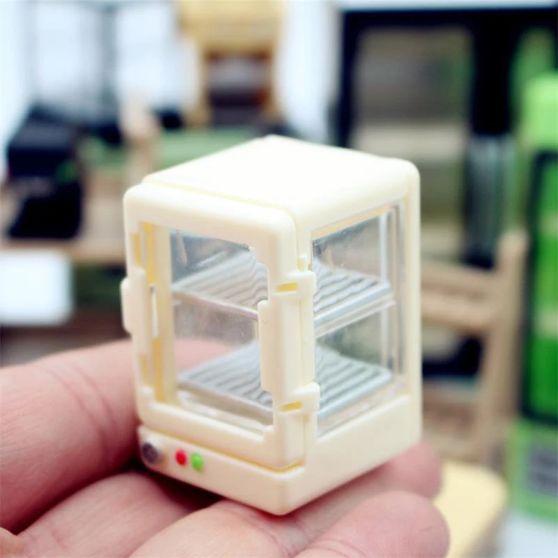 Miniature Simulation Convenience Store Food Display Cabinet Breakfast Heating Insulation Cabinet Model Dollhouse Toy Accessories