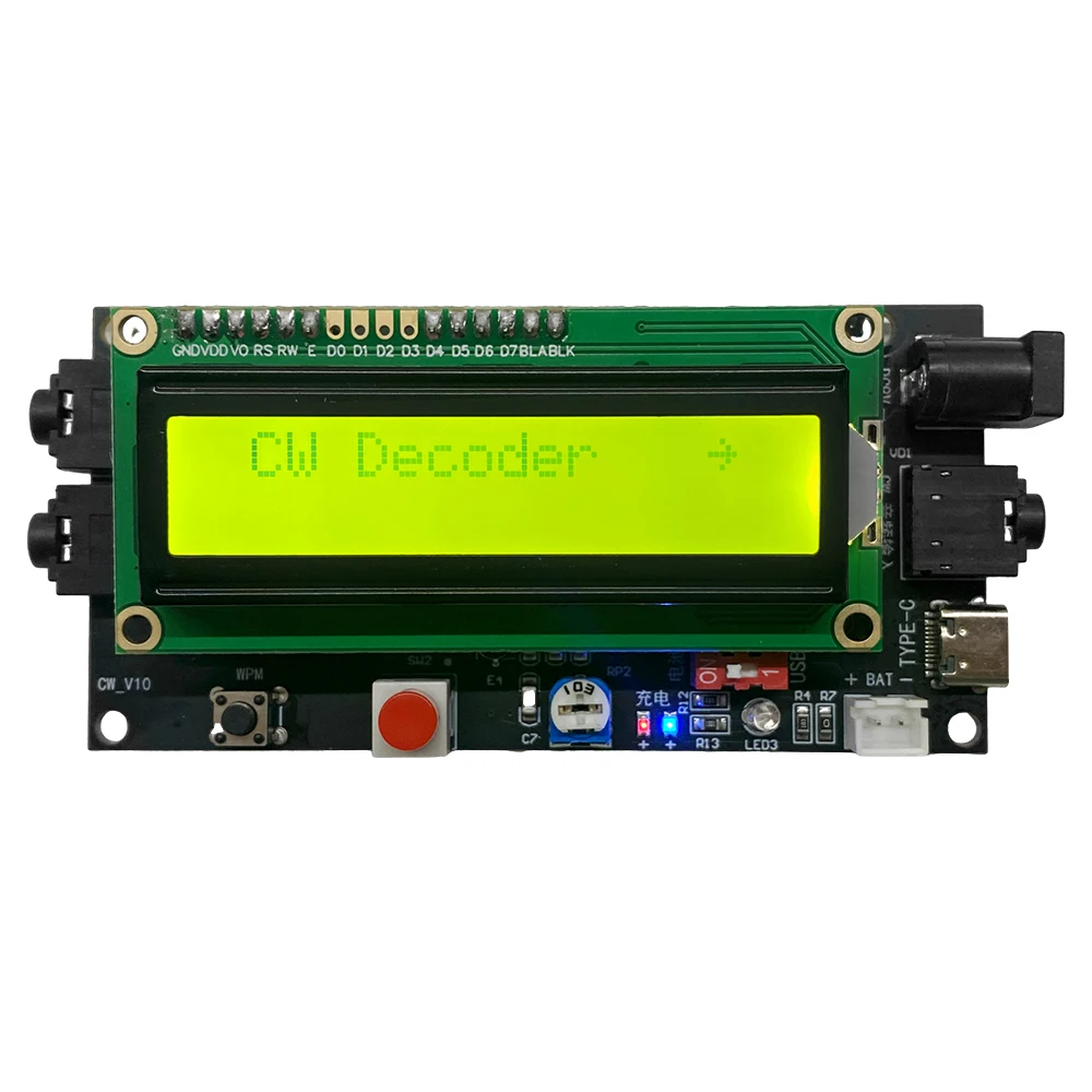 

New CW Decoder Morse Code Reader Morse Code Translator Ham Radio Accessory Essential Module Include LCD1602 DC5V -12V/500mA