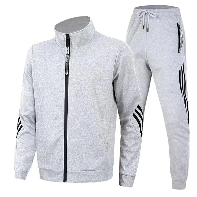 Pure color APPAREL 2024 Mens Tracksuits Men Sets Sweatshirt+sweatpants Tracksuit Zipper Stand Collar Sports Suit Jogging Fitness