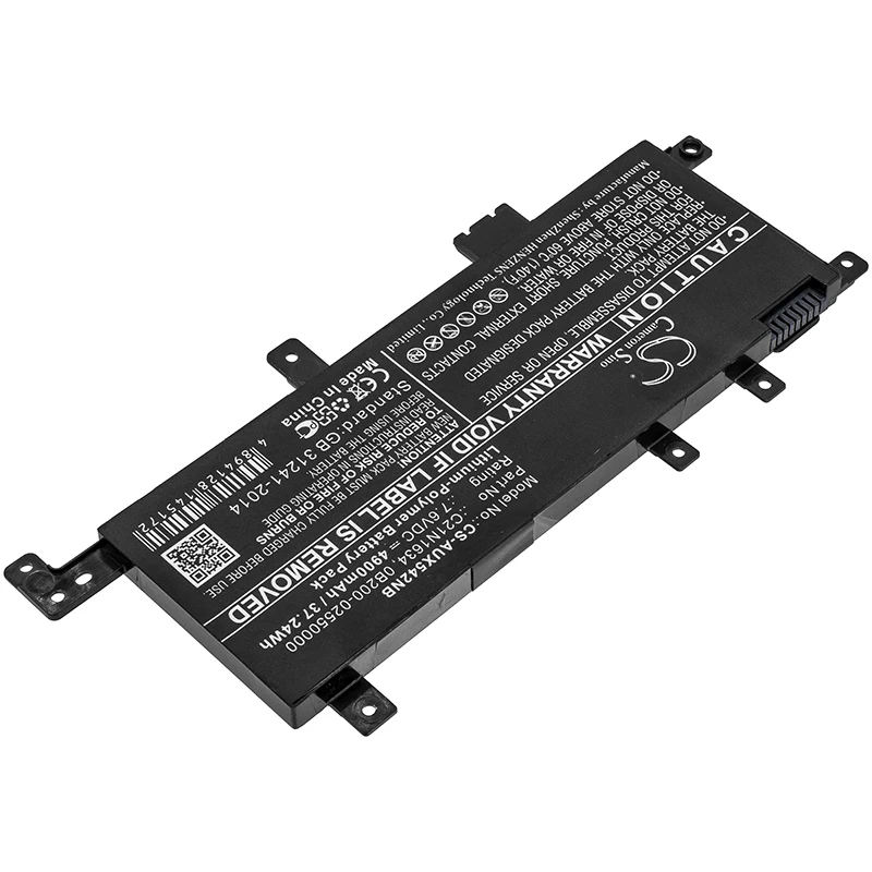 CS Notebook Laptop Battery for Asus VivoBook F542UF X452 R542UF-DM157T R542UQ-DM016T X542BA-1B Fits C21N1634 C21PQCH 0B200