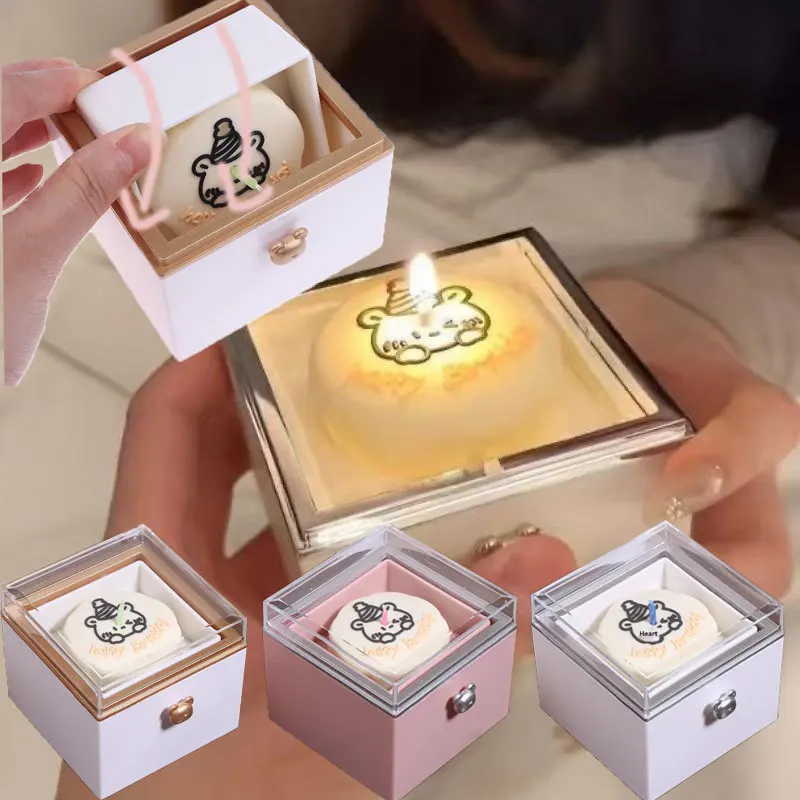 صندوق عيد الميلاد الإبداعي المفاجئ الدوار لتخزين الكيك وحقيبة هدايا لخاتم/قلادة صندوق هدايا مفاجأة لحفلات أعياد الميلاد #1